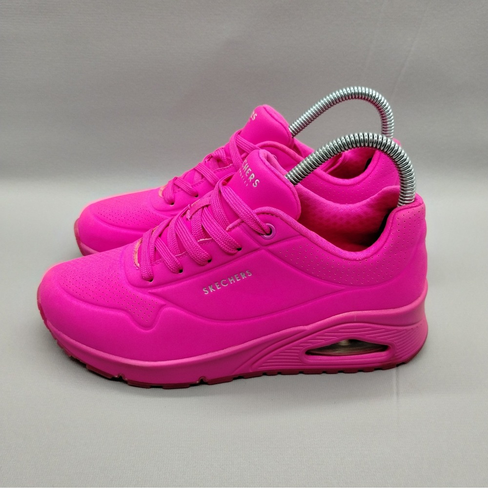 Skechers L.A. Uno Stand On Air Night Shades Neon Hot Pink Sneakers Womens Size 7